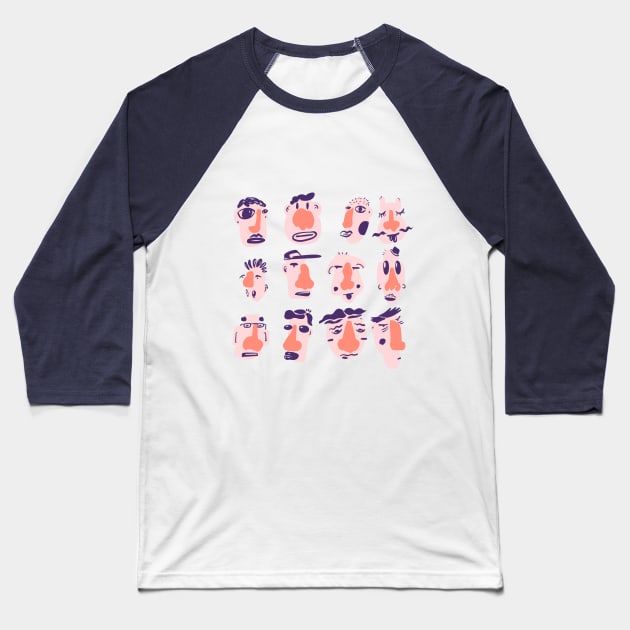 FACES MOOD Baseball T-Shirt by anghewolf